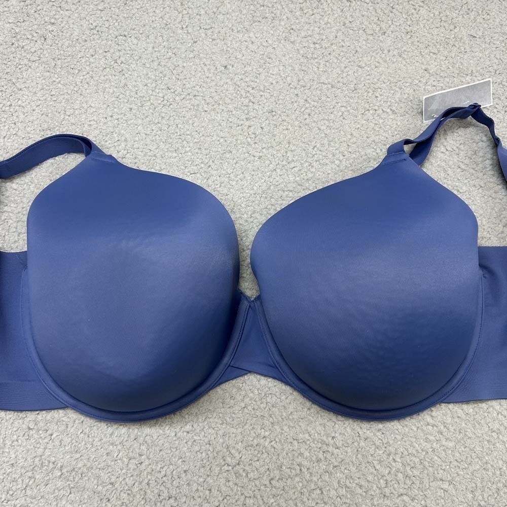 Cacique Bra 46DDD Full Coverage Lightly Lined Underwire Smooth Blue Lane Bryant